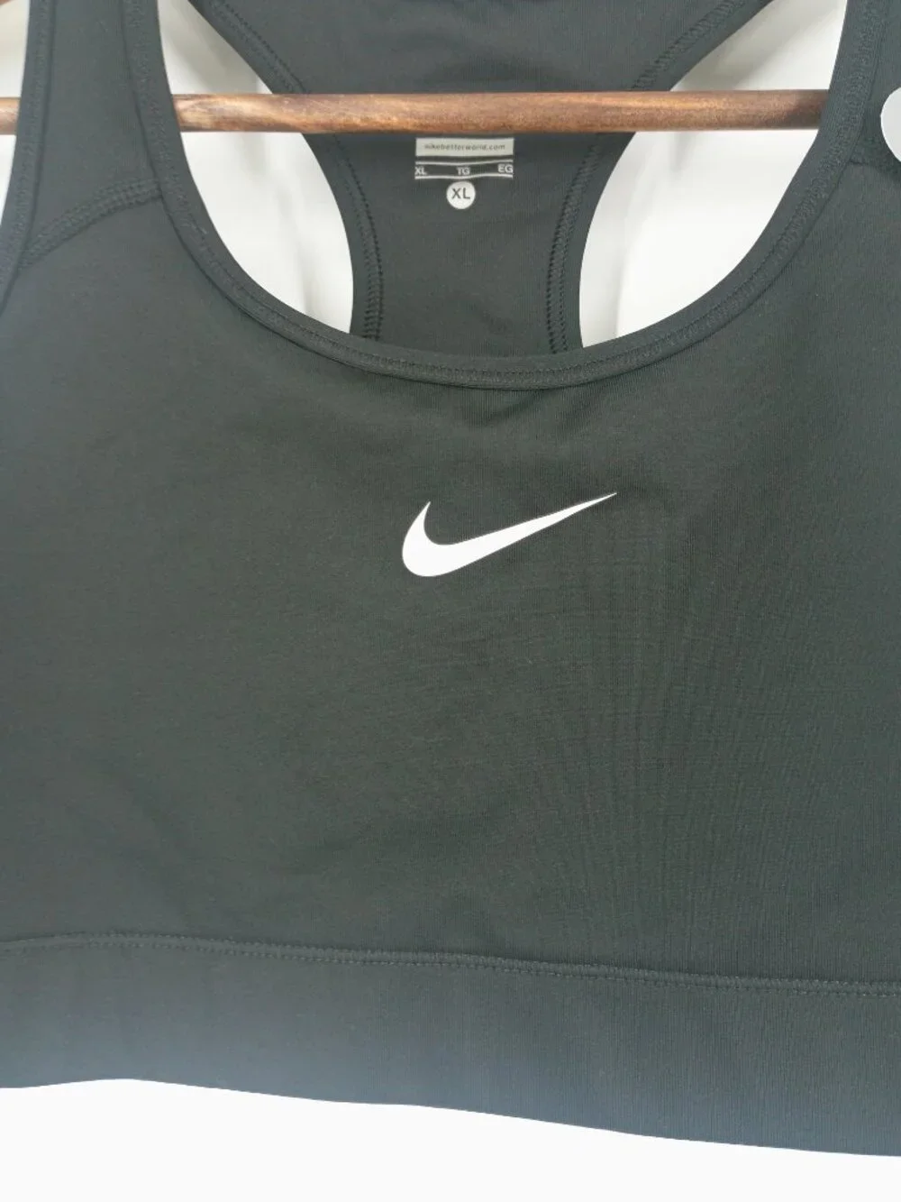 NWT Nike Swoosh Sports Bra XL Black Racerback Medium Support Workout Bra